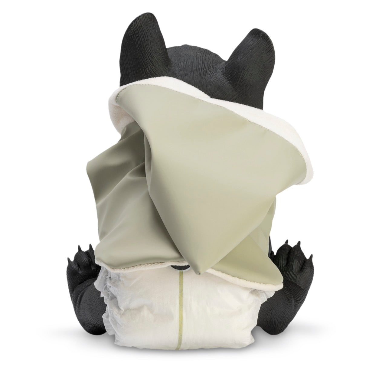 Nono el Bulldog con Chubasquero Verde