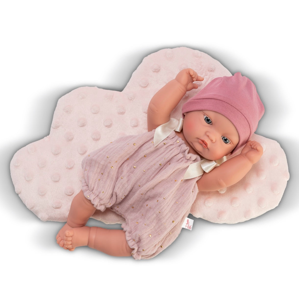 Gordi con Pelele Rosa y Cojín Nube Rosa