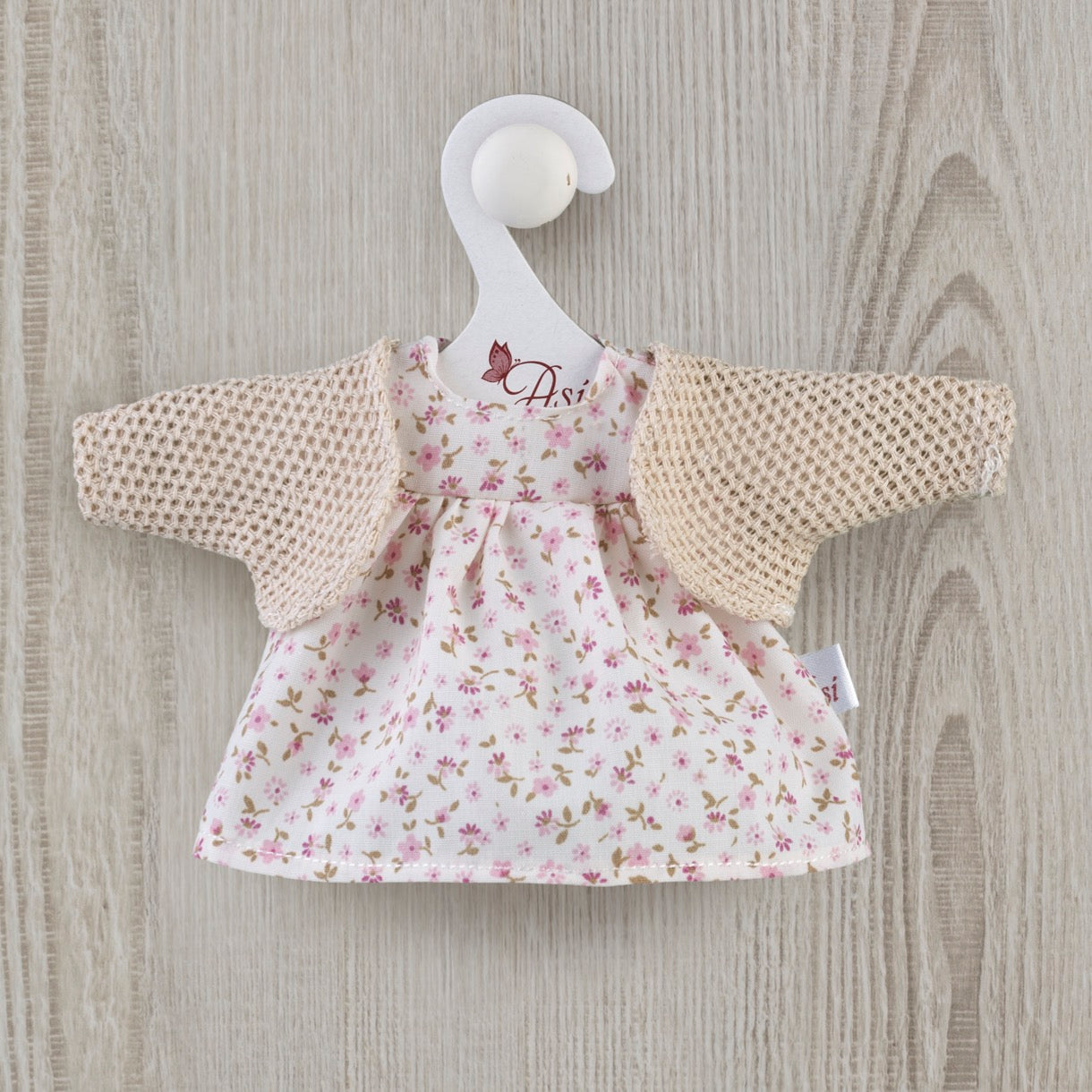 Vestido Bomboncín Flores Rosas Chaqueta Beige
