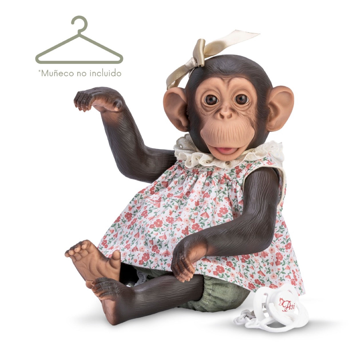 Vestido Lola la Chimpancé Flores Salmón Musa Verde