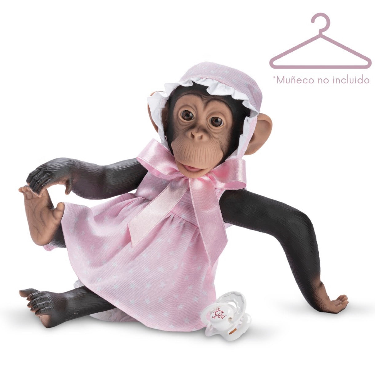 Vestido Lola la Chimpancé Rosa Estrellas Blancas