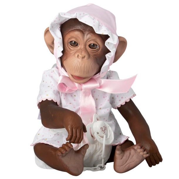 Lola La Chimpancé Camisita Y Gorro Estrellas Rosas