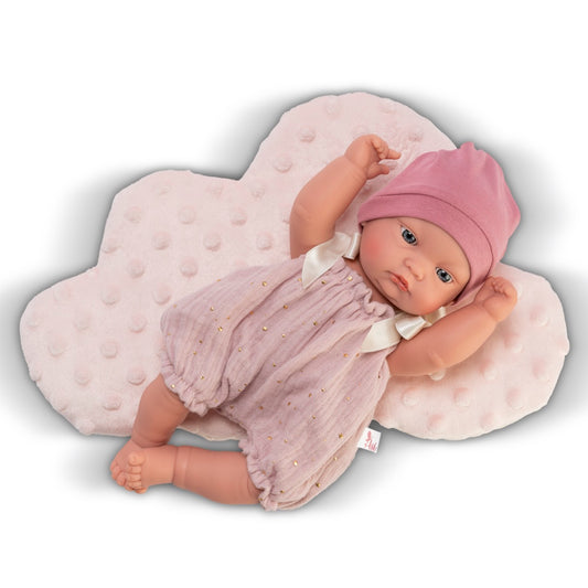 Gordi con Pelele Rosa y Cojín Nube Rosa