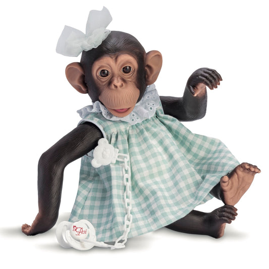 Lola la Chimpancé Vestido Cuadros Verde Lazo Tul