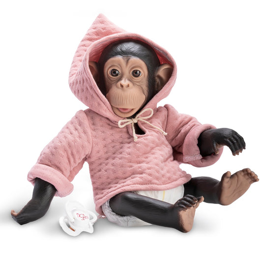 Lola la Chimpancé con Sudadera Rosa Palo