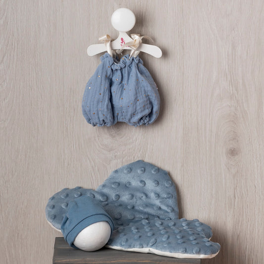 Conjunto Gordi Pelele Azul con Cojín Nube Azul