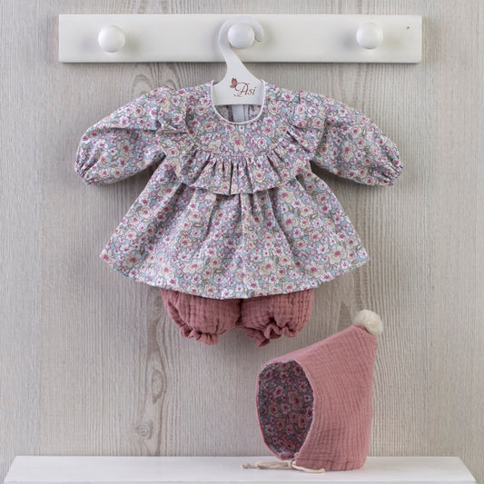 Conjunto María Camisa Volante Flores Pololo Maquillaje